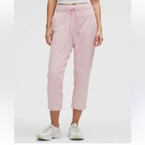 New Lululemon Dance Studio Mid Rise Cropped Pants Pink Organza Straight Leg 14